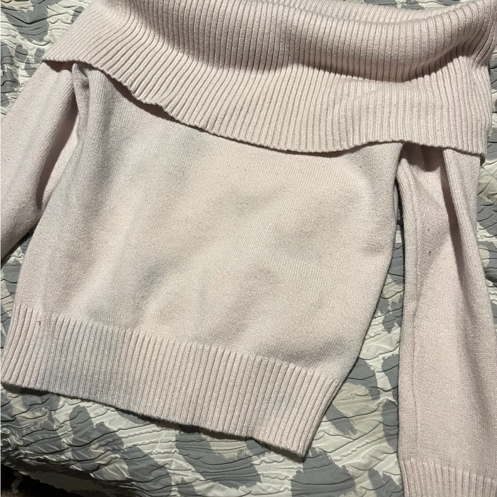 Elegant Off-Shoulder Sweater in Soft Cream